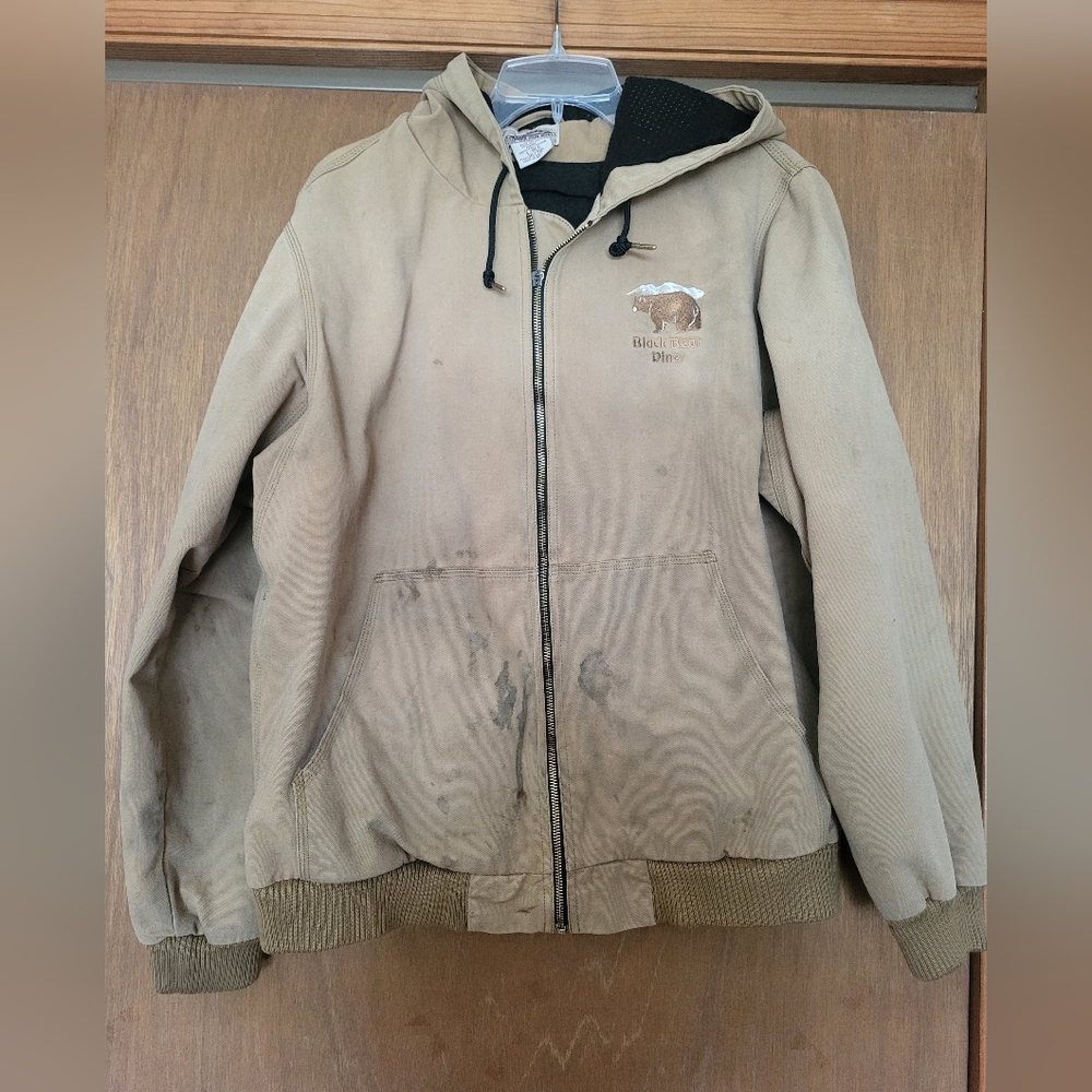 Men's L Tan Hooded Katahdin Iron Works Jacket